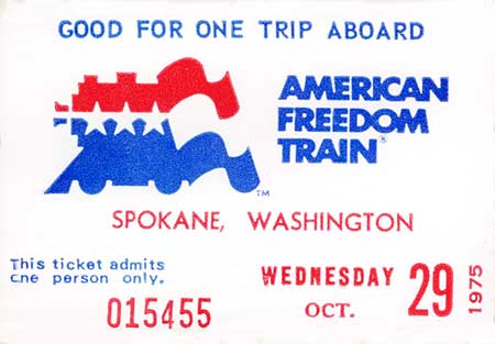 Spokane American Freedom Train Ticket